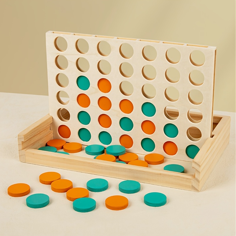 Board Game For 2 People - 4 in a Row Wooden Board