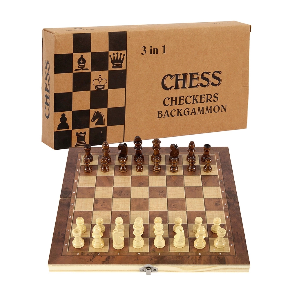 3 in 1 Chess Board, Folding Wo - Board Game Operation ulasan dan harga