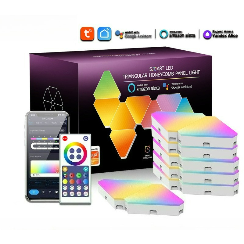Tuya WiFi RGB Triangle Quantum - Board Game Room ulasan dan harga