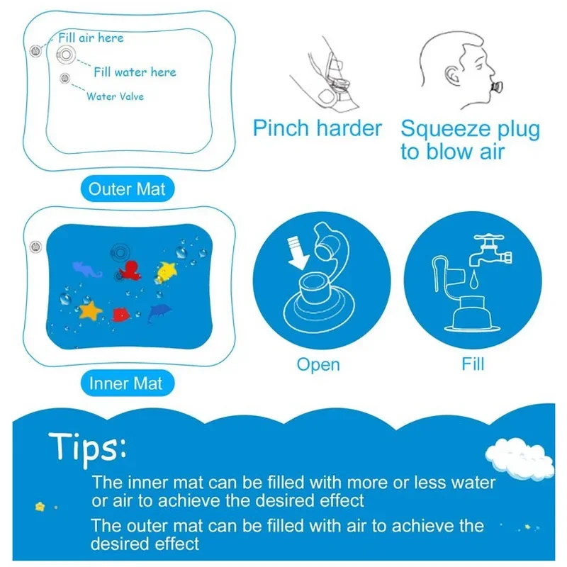 Baby Playing Water Mat Toddler - Play Mat Neoprene ulasan dan harga