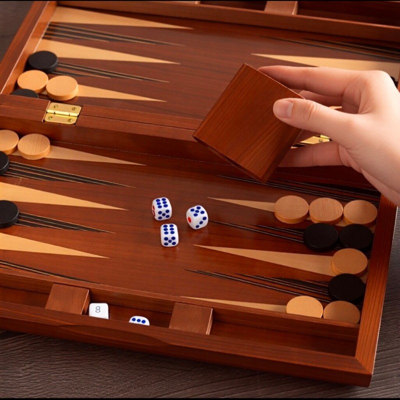 Solid Wood Backgammon 11-19 In - Board Game Operation ulasan dan harga