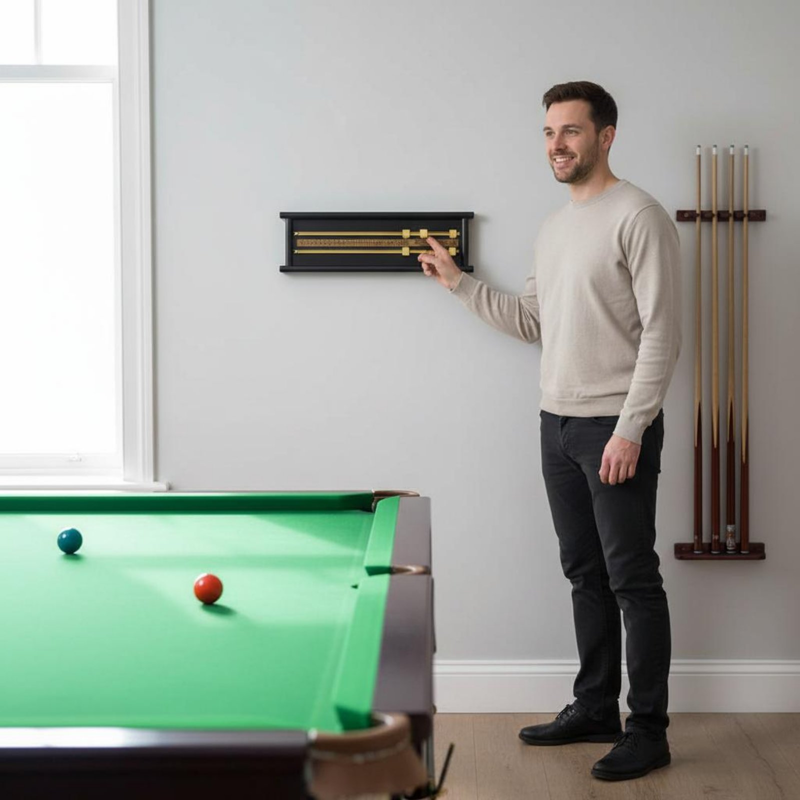 Wooden Snooker Scorer Dual Rai - Board Game Room ulasan dan harga