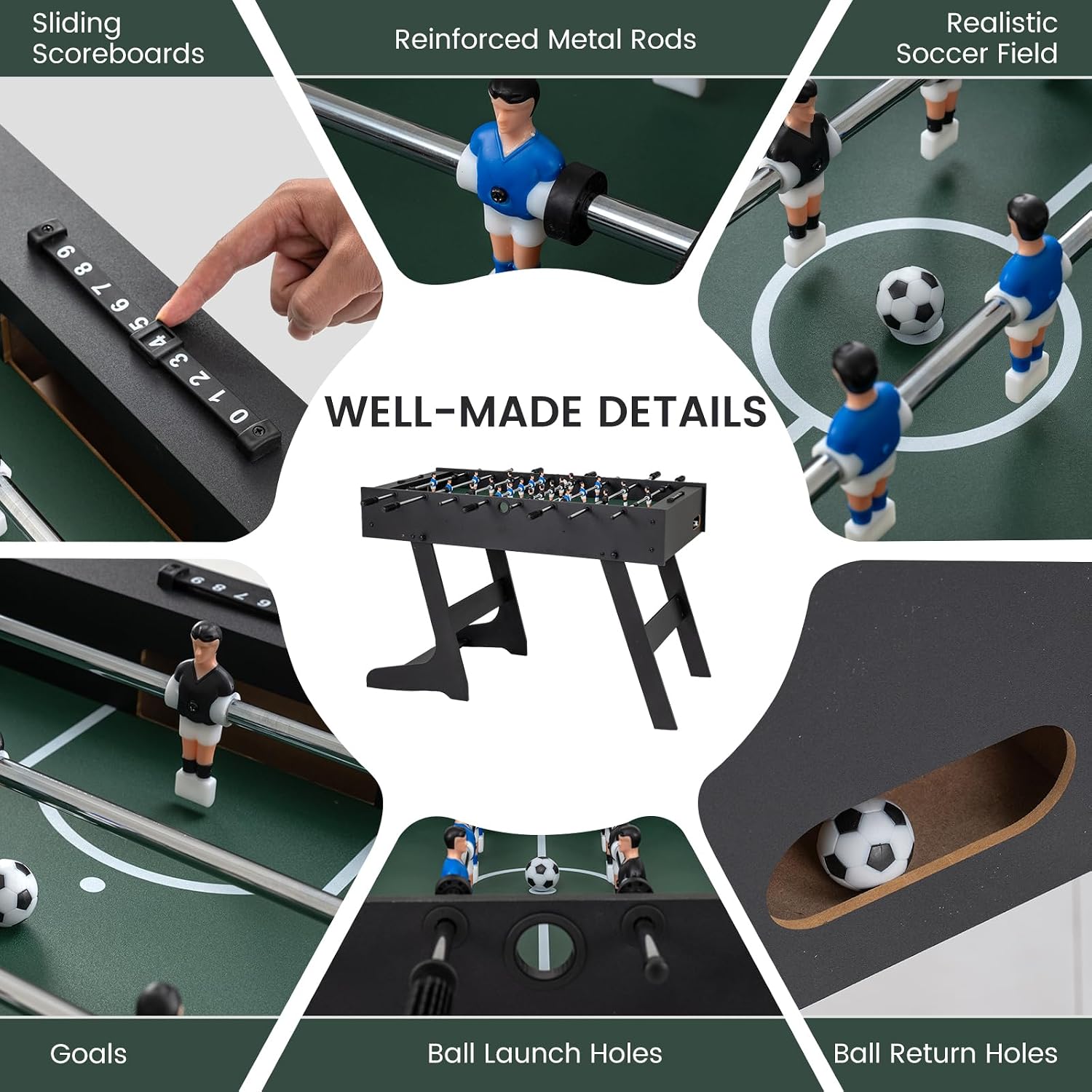 Folding Foosball Table Full Si - Board Game Room ulasan dan harga